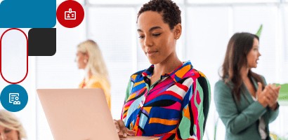 A Woman is looking into the CompTIA security+ site on a computer screen